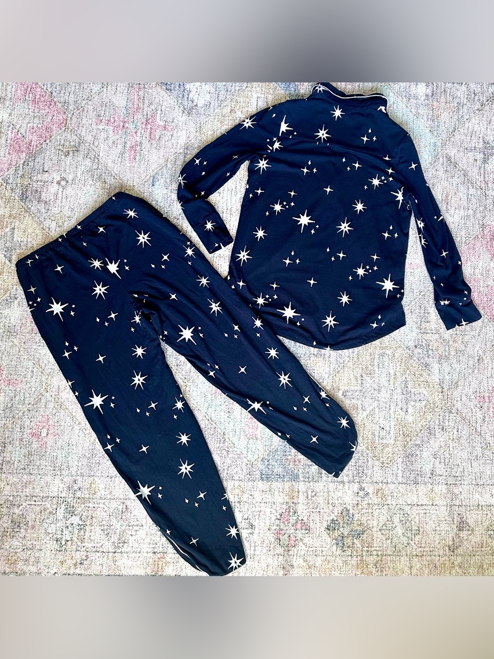 Soma Black and White Star-Print Embraceable Pajama Set XS - Picture 2 of 5
